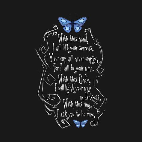 Corpse Bride Sayings, Corpse Bride With This Hand, Emily Corpse Bride Butterfly Tattoo, Corpse Bride Lettering, Corpse Bride Hand, Tattoos Corpse Bride, Corpse Bride Scrapbook, Corpse Bride Vows Wallpaper, Corpse Bride Tattoo Quotes