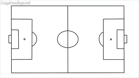 How to draw a football court step by step for beginners Football Court Drawing, Football Court, Cosy Lounge, Simple Drawings, Football Pitch, Drawing Lesson, Football Uniform, A Football, Drawing Lessons