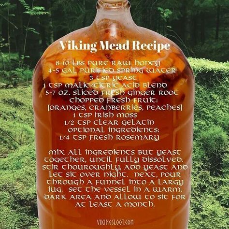 Mead Wine, Viking Food, How To Make Mead, Mead Recipe, Medieval Recipes, Homemade Alcohol, Homemade Liquor, Liquor Recipes, Moonshine Recipes