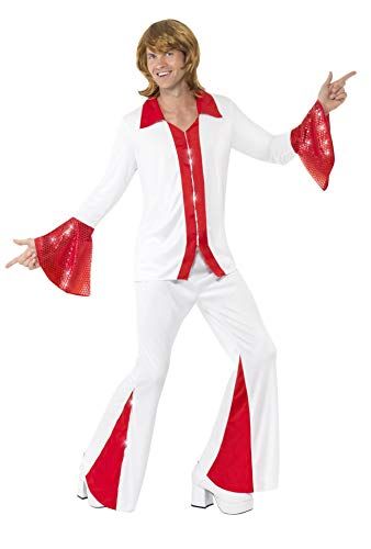 Smiffys Super Trooper Male Costume Smiffy's https://www.amazon.co.uk/dp/B00AZGJGSQ/ref=cm_sw_r_pi_dp_U_x_k1nDDbMWYST4Y Abba Fancy Dress, Disco Fancy Dress, Abba Outfits, Pop Star Costumes, Abba Costumes, 70s Mode, Red And White Outfits, Super Troopers, Mens Fancy Dress