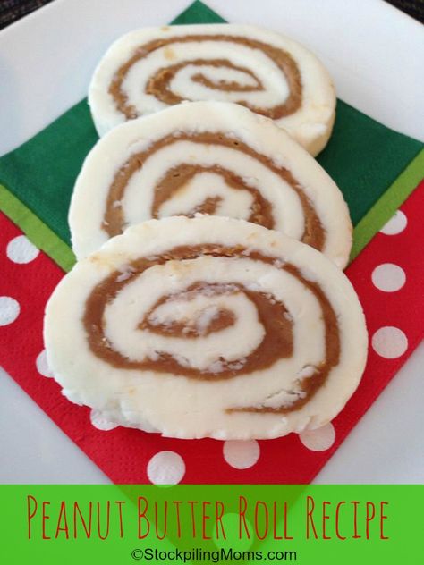 Peanut Butter Roll Recipe is my Dad's favorite candy of all time! It is not Christmas without it! Peanut Butter Roll Candy, Butter Roll Recipe, Honey Pork Chops, Honey Pork, Butter Roll, Salads For Parties, Peanut Butter Roll, Candy Recipe, Chicken Tender Recipes