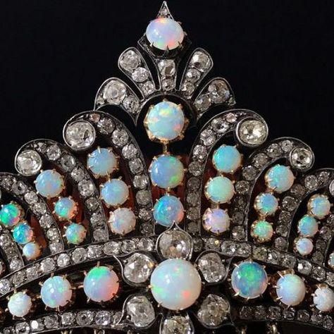 Why are There So Few Opal Crowns? – ferrebeekeeper Royal Accessories, Tiaras Jewellery, Diamond Head, Crowns And Tiaras, Bandeaus, Royal Jewels, Royal Jewelry, Crown Jewels, Victorian Jewelry