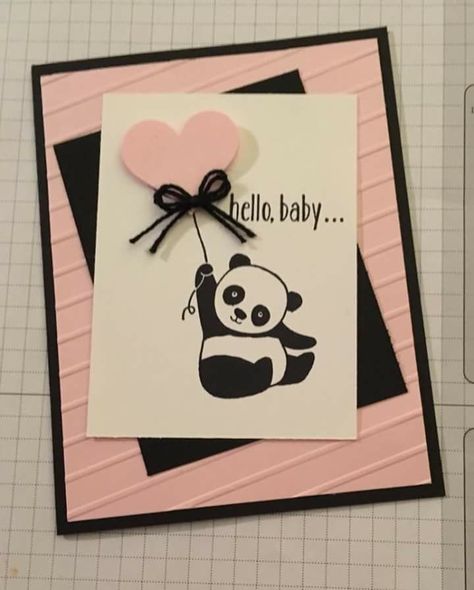 Stampin Up Baby Cards, Panda Card, Baby Cards Handmade, Bday Cards, Up Party, Hand Of Cards, Hello Baby, Birthday Cards Diy