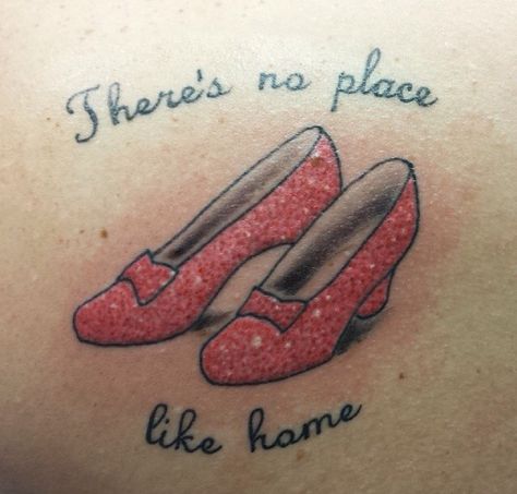 Ruby Slippers Tattoo, Tornado Tattoo, Oz Tattoo, Little Heart Tattoos, Ruby Slipper, Ruby Red Slippers, Small Quote Tattoos, Doll Tattoo, Small Tattoos With Meaning