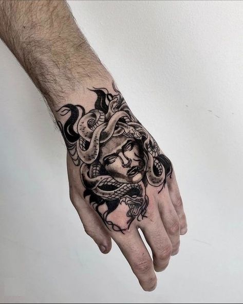 Best arm tattoo designs for men 2024 Medusa Hand Tattoo Men, Arm Tattoo Designs, Men Tattoo Ideas, Aztec Tattoo Designs, Men Tattoos Arm Sleeve, Men Tattoo, Traditional Tattoo Sleeve, Cool Arm Tattoos, Aztec Tattoo