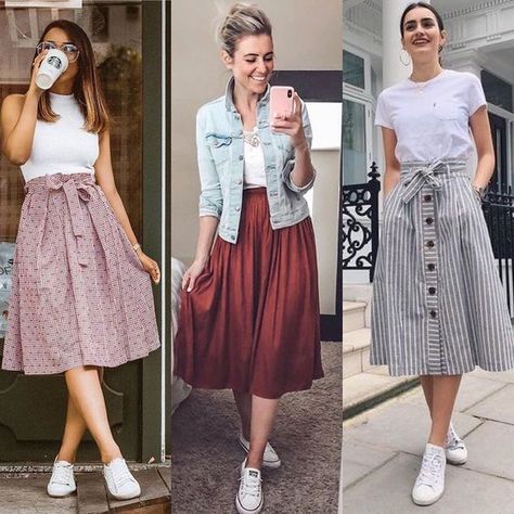 Gaun Koktail, Long Skirt Outfits, Chique Outfits, Rock Outfit, Skirt And Sneakers, 가을 패션, Mode Inspiration, Looks Vintage, Trendy Dresses