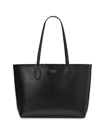 kate spade new york Bleecker Large Leather Tote Fancy Bags For School, Cute Handbags For School, College Tote Bag, Black Closet, Tote Bags For School, Inside My Bag, Handbags For School, Kate Spade Totes, Black Leather Tote Bag