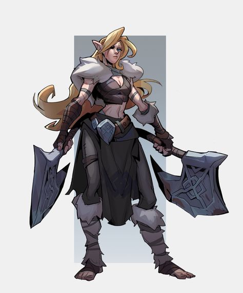 ArtStation - ELF x VIKING Dnd Elves, Viking Character, Elf Art, With My Friends, Armor Concept, Female Character Design, Character Design References, Dnd Characters, Axes