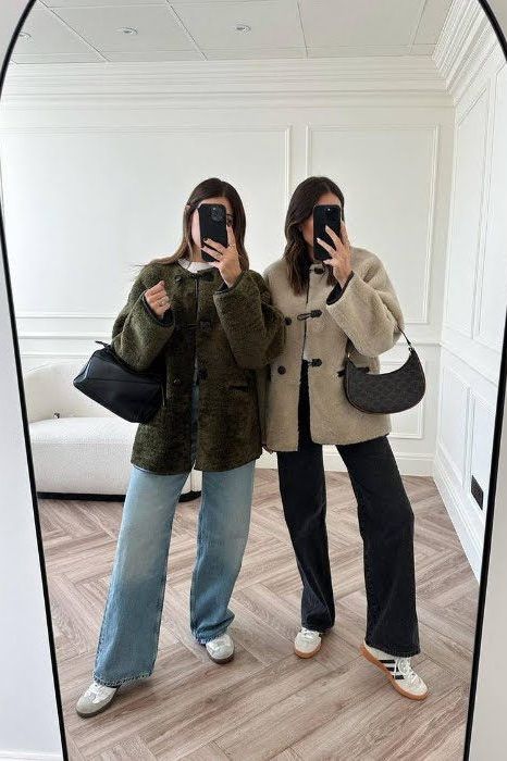 Scoping out what winter coat to invest in this year? Here, we make a case for shearling jackets, a style staple that... Mango Shearling Coat, Totême Shearling Jacket Outfit, Mango Coat Outfit, Toteme Coat Outfit, Mango Shearling Jacket, Mango Fur Coat, Caramel Coat Outfit, Faux Shearling Coat Outfit, Toteme Jacket