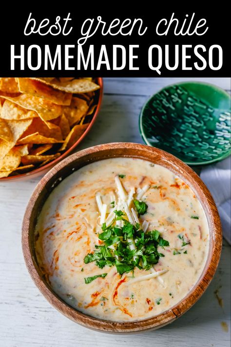 Best Queso Dip, Green Chile Queso, Chili Queso Dip, The Best Queso, Best Queso, Homemade Queso, Queso Blanco Dip, White Queso Dip, Queso Dip Recipes