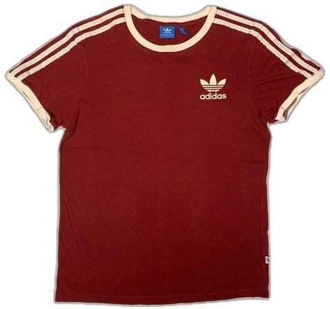 Adidas Classic 3 stripes Tshirt Womens XS Adidas 3 Stripes Tee, Striped Tshirt Outfits, Stripes Tshirt, Adidas 3 Stripes, Adidas Classic, Mens Trendy Outfits, Adidas Outfit, Maroon Red, Adidas Shirt