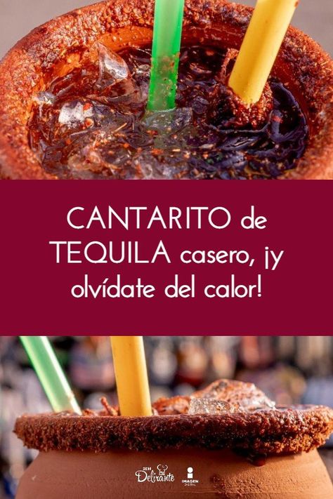 Cantarito Bar, Cantaritos Recipe, Drinking Recipes, Tequila Recipe, Michelada, Adult Drinks, Food Humor, Dinner Tonight, Cocktail Drinks