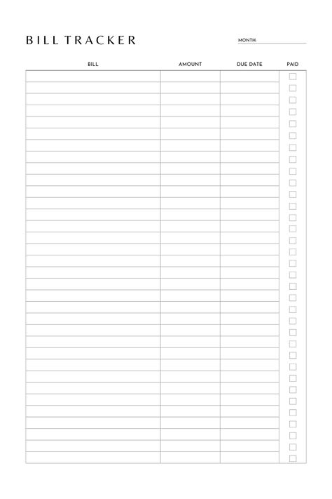 Classic black and white bill tracker template Finance Planner Template, Bill Tracker Template, Printable Bill Tracker, Bills Tracker, Bill Tracker Printable, Finance Printables Free, Budget Planner Free, Notes Plan, Bill Planner