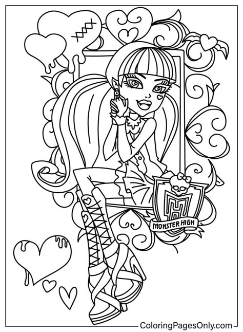 Monster Coloring Book, Monster High Colouring Pages, Monster High Coloring Pages Printables, Horror Printables, Horror Coloring Pages Free Printable, Coloring Pages Monster High, Coloring Pages Horror, Vampire Coloring Pages, Monster High Printables