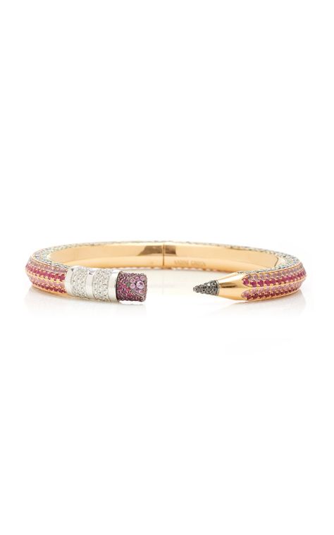 Moda Operandi Resort 2020 Nadine Ghosn - 18K Rose Gold Pencil Bracelet. Nadine Ghosn, Pencil Bracelet, Gold Pencil, Diamond Jewelry Designs, Dope Jewelry, Jewelry Fashion Trends, Classy Jewelry, Stacked Jewelry, Funky Jewelry