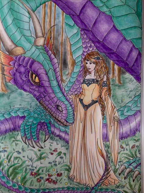 Myka Jelina, A Dragon, Adult Coloring Books, Adult Coloring, Coloring Books, Princess Zelda, Zelda Characters, Books, Fictional Characters