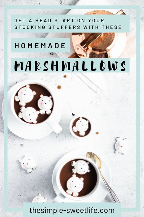 Simple Marshmallow Recipe, Bear Marshmallow, How To Make Piping, Marshmallow Recipe, Powdered Food Coloring, How To Make Marshmallows, Cute Marshmallows, Recipes With Marshmallows, Homemade Marshmallows