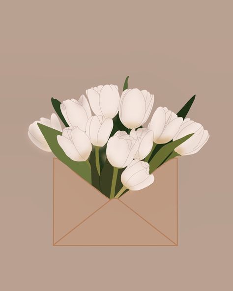 White Tulips Drawing Aesthetic, White Tulips Drawing, Astatic Bilder, Paper Template Design, Tulips Illustration, Tulip Illustration, Dachshund Wallpaper, Flower Bouquet Drawing, Tulip Drawing