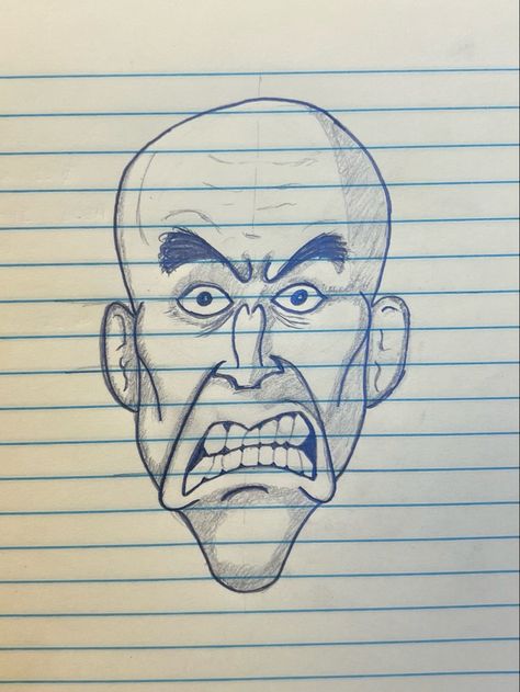 #emotions #emotion #angry #mad #furious #drawing #drawingideas #drawingfaces #facedrawing #caricature #portrait #portraitsketch Angry Person Drawing, Angry Shouting Face Drawing, Angry Emotion Drawing, Angry Doodle Art, Angry Face Doodle, Angry Monster Drawing, Angry Person, Person Drawing, Caricature Drawing