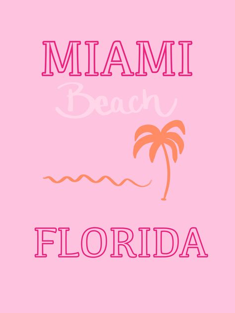 #miamibeach #florida #preppy Miami Preppy, Florida Wallpaper, Florida Poster, West Palm Beach Florida, Miami Beach Florida, Cute Summer Wallpapers, Palm Beach Florida, Tampa Florida, Preppy Wallpaper