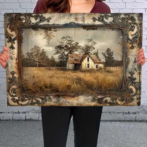 Faster shipping. Better service,Amazon,Tiktok,AliExpress Farmhouse Wall Art Living Room, Walnut House, Country Deco, Iod Moulds, Church Painting, House Entry, Farm Wall Art, Academia Decor, Antique Booth