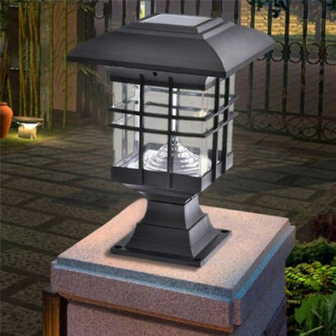 Outdoor Pillars, Solar Led Lights Outdoor, Solar Post Lights, Solar Power House, Garden Lamp, Outdoor Garden Lighting, Fence Lighting, Led Light Lamp, Solar Led Lights