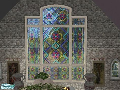 MissyZ's Sharrowdale : Stained Glass Sims 4 Stained Glass Windows Cc, Cc Shopping, Window Pane, Animal Skin, Sims 4 Cc, Maxis Match, The Sims Resource, Sims Resource, Sims 2