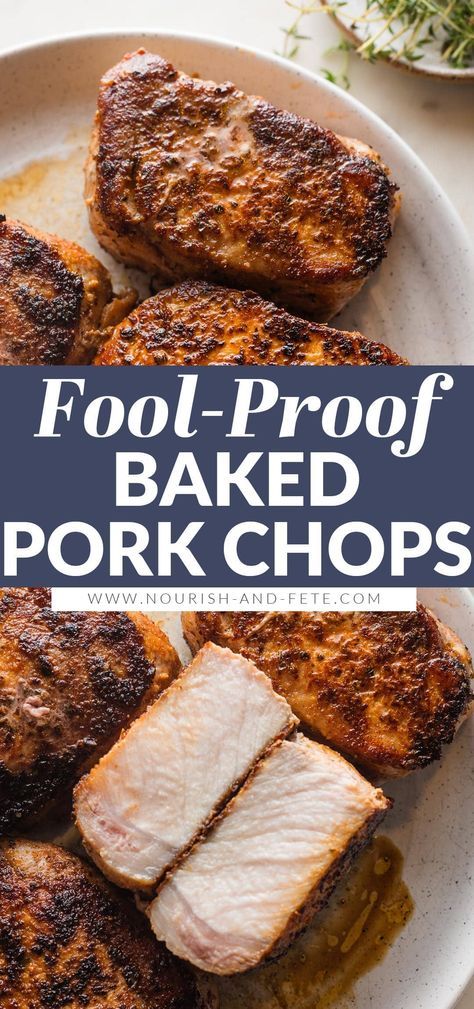 Easy to make and flavorful, with a beautiful golden crust and tender, juicy interior, these Baked Boneless Pork Chops are simply the best oven-baked pork chops you’ll ever have. Best of all, you just need pantry staples and about 5 minutes of prep work! Baked Thick Pork Chops, Tender Baked Pork Chops, Pork Loin Chops Recipes, Baked Boneless Pork Chops, Oven Pork Chops, Center Cut Pork Chops, Boneless Pork Chop Recipes, Baked Pork Chops Oven, Tender Pork Chops