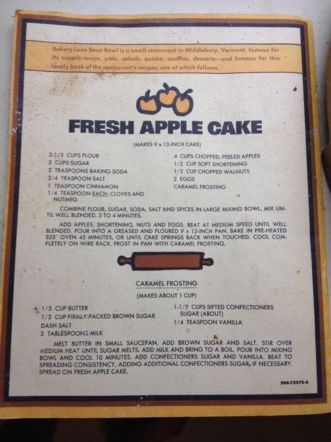 Fresh apple cake with caramel frosting recipe from a 1970s Middlebury, VT, cookbook. HANDS DOWN my favorite apple cake recipe. Use several varieties of apples such as Winesap, Pink Lady, and Granny Smith for the best cake. You can sub butter for the shortening. Winesap Apple Recipes, Recipes With Shortening, Granny Smith Apple Recipes, Pumpkin Apple Recipe, Granny Smith Apples Recipes, Caramel Frosting Recipe, Middlebury Vt, Cake With Caramel Frosting, King Arthur Recipes