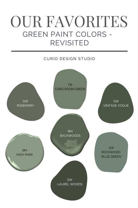 Let us help you grow to not only LOVE green but to go so far as to view it as a neutral. #green #greenpaint #greenpaintcolors #neutralgreen #interiordesign #curiodesign Sherwin Williams Pewter Green Bedroom, Modern Green Paint Colors, Vogue Green Sherwin Williams, Smoky Green Paint, Vintage Vogue Green, Organic Modern Paint Colors, Green Color House, Neutral Green Paint Colors, Dark Green Door