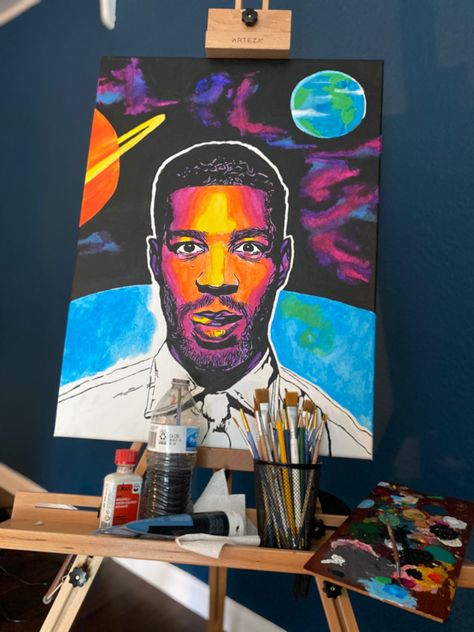 Kid Cudi Painting, Kid Cudi Art, Cute Canvas Paintings, Kid Cudi, Cute Canvas, Paintings Art, Painting Art Projects, Canvas Paintings, Painting Art