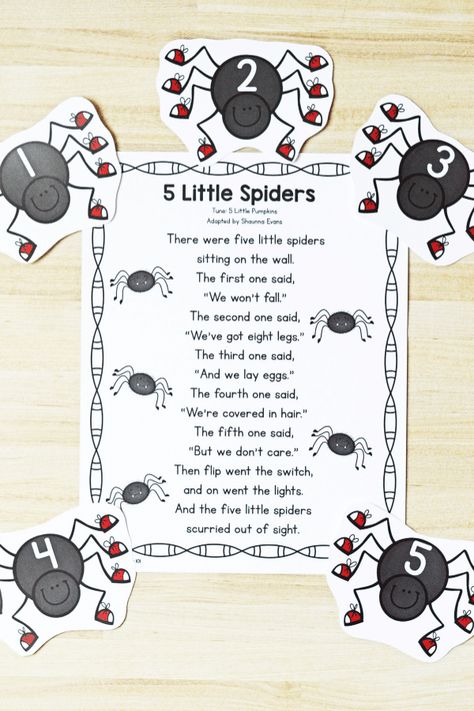 Halloween Circle Time, Spider Theme Preschool, Spider Poem, Preschool Circle Time Songs, Spider Lessons, Spiders Preschool, Forest Animals Preschool, The Very Busy Spider, Spider Activities