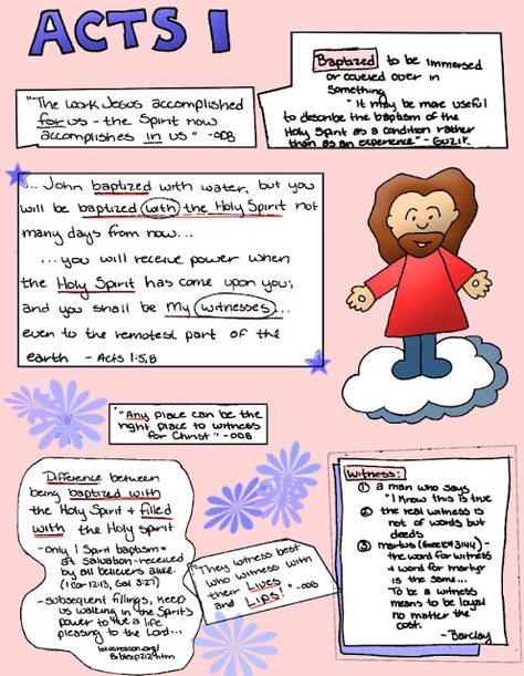 Doodle Through The Bible: Acts 1:5,8 My digital bible journaling notes page!  Free full color PDF download at the website. Bible Journaling Notes, Acts Bible, Bible Overview, Gospel Bible, Acts 1, Good Morning Girls, Verse Mapping, Notes Page, Bible Journal Notes