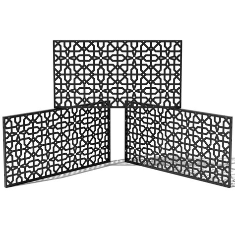 PRICES MAY VARY. DURABLE MATERIAL: Made from a lightweight yet durable plastic, this privacy screen panel is all-weather resistant to scratches and UV DIMENSIONS & DETAILS: When assembled, this decorative divider panel measures 24 Inches in height, 1.25 Inches in width and 45 Inches in length SEVEN DESIGNS: With seven designs varying in privacy levels, Veradek privacy screen panels seamlessly fit into any contemporary outdoor space MODERN HOME DÉCOR: Whether you use it as a patio divider, decora Decorative Steel Panels, Lattice Patio Privacy, Patio Railing Privacy Ideas, Jacuzzi Privacy Ideas, Flower Privacy Fence, Privacy Trellis Along Fence, Lattice Privacy Screen For Deck, Small Patio Privacy Ideas, Fence Extensions For Privacy