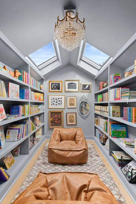 Home Library Rooms, Interior Design Per La Casa, Library Room, Home Library Design, Hidden Rooms, Design Library, Attic Rooms, Home Libraries, Dream House Rooms