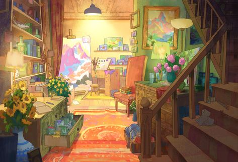 Bedroom Drawing, Disney Artists, How To Use Photoshop, Isometric Art, Perspective Art, Painting Workshop, Night Painting, Drawing Images, Environment Concept Art