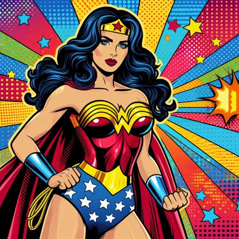 Comic Book Wonder Woman, Pop Art Wonder Woman, Wonderwoman Comics, Comic Wonder Woman, Wonder Woman Wallpaper, Wonder Woman Fan Art, Wonder Woman Comics, Wonder Woman Design, Wonder Woman Birthday