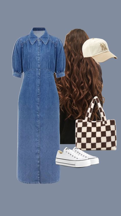 #apostolicpentecostal #modestfashion #apostolic #pentecostal Cute Overall Outfits, Modest Spring Outfits, Apostolic Pentecostal, Pentecostal Outfits, Simple Fashion Outfits, Pentecostal Fashion, Modesty Outfits, Cute Modest Outfits, Skirt And Sneakers