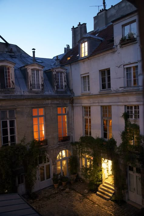 courtyard in the Marais, Paris | photo by R. O. Flinn Bohol, Paris Apartments, Residential Building, Casas De Ensueño, Pretty Places, Apartment Building, Crete, Future House, Paris France