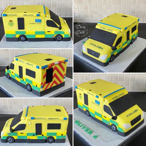 Ambulance Cookies, Emergency Vehicles Birthday Cake, Ambulance Cake Ideas, Ambulance Cake, Cartoon Ambulance, Ambulance Pictures, Graduation Cakes, Ambulance, Cake Decorating