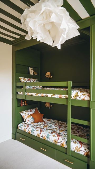 my fav Ikea hack to date - DIY of the Mydal bunkbeds with the striped ceiling - the kids love this room Ikea Mydal Bunk Bed Painted, Bunk Bed Spare Room, Mydal Ikea Ideas, Bunkbed Bedroom Ideas, Mydal Bunk Bed Hack, Ikea Mydal Bunk Bed Hack, Bunk Bed Ikea, Boys Bunkbed Bedroom Ideas, Ikea Mydal Bunk Bed