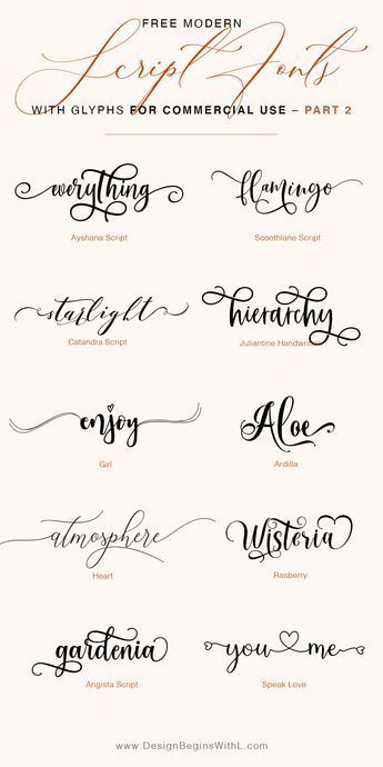 Free Modern Script Fonts With Stylish Glyphs For Commercial Use – Part 2 Best Fonts With Glyphs, Label Fonts Ideas, Wedding Envelope Fonts, Free Cursive Fonts For Cricut, Free Script Fonts For Commercial Use, Long Cursive Font, Fonts With Glyphs Free, Inkscape Fonts, Script Handwriting Font