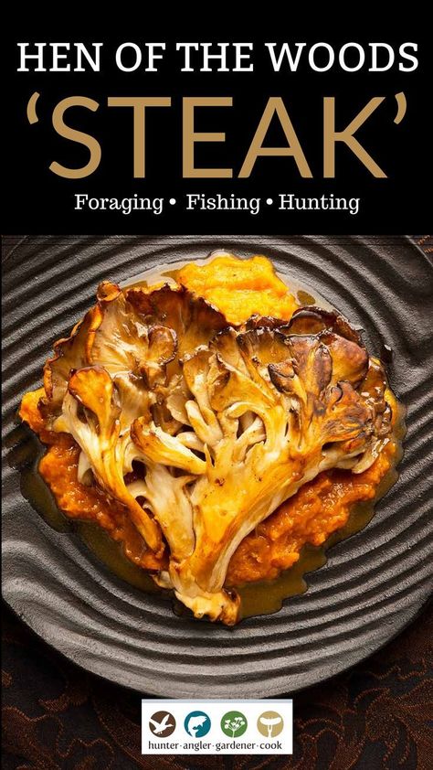 Hen Of The Woods Mushroom Recipe, Hen Of The Woods Recipe, Foraged Recipes, Spring Foraging, Hen Of The Woods, Wild Mushroom Recipes, Venison Steak, Butternut Squash Puree, Squash Puree