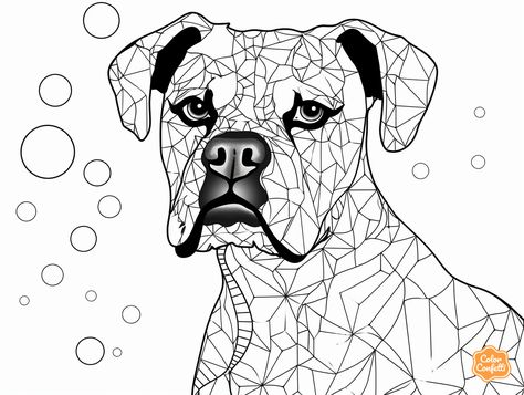 illustration of Mindful boxer dog artwork to color Mandala Turtle, Coloring Page For Adults, Domestic Animals, Dog Coloring Page, Dog Artwork, Relaxing Colors, Printable Coloring Sheets, Fantasy Fairy, Kid Crafts