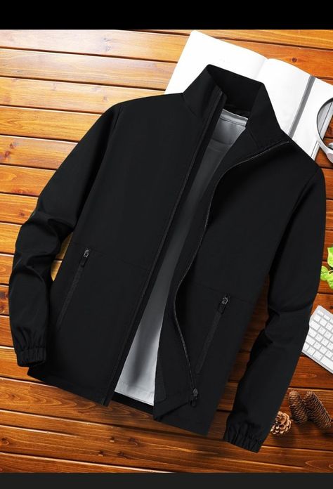 Jackets Men Fashion Casual, Fashion Outfits Guys, Black Jacket Outfit Mens, Men Black Jacket, Black Jacket Men, Casual Jacket Men, Cool Jackets For Men, Men Outerwear, Mens Smart Casual Outfits