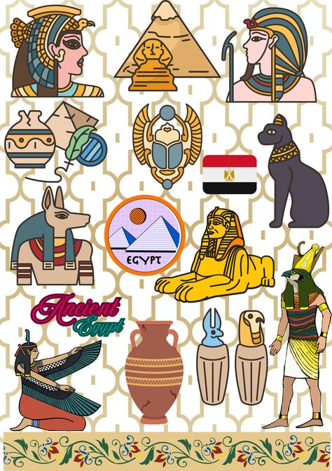 Ancient Egypt clipart 🎨🖌️ Egypt Country, Country Clipart, Illustration Digital, Glossier Stickers, Ancient Egypt, Sticker Sheets, Digital Artwork, Egypt, First Love