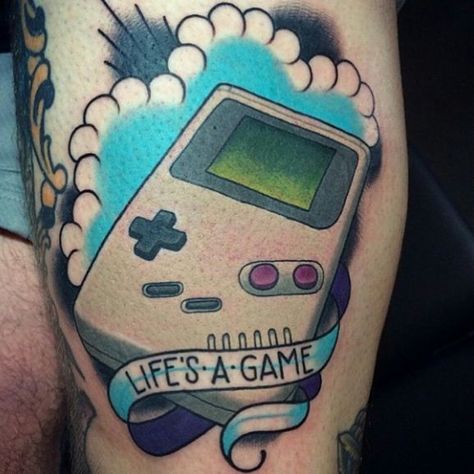 Uv Ink Tattoos, Nintendo Tattoo, Tattoo Healing Process, Black Light Tattoo, Neon Tattoo, Gamer Tattoos, Neotraditional Tattoo, Uv Tattoo, Light Tattoo