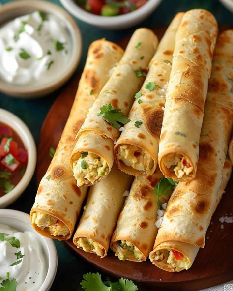 Oven-Baked Chicken Taquitos Creamy Chicken Taquitos Baked, Southwest Taquitos, Rotisserie Chicken Taquitos, Oven Baked Chicken Taquitos, Chicken Taquitos Baked, Taquitos Chicken, Shredded Chicken Cream Cheese, Chicken Taquitos Recipe, Baked Chicken Taquitos