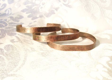 5 antiqued copper brass bracelets for stamping by DixieDazzle Stamping Metal, Brass Cuff Bracelet, Brass Cuff, Wire Wrapped Bracelet, Brass Bracelet, Simple Bracelets, Antique Copper, Metal Stamping, Diy Bracelets