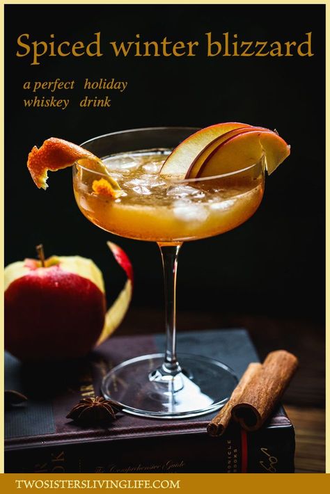 The spiced winter blizzard is an easy drinks recipe made with Jack Daniels Whiskey Honey, apple cider, freshly squeezed tangerine juice and homemade spiced simple syrup. #holidaydrinks #holidaydrinksrecipe #whiseydrinkrecipe #festivedrinkrecipe#holidaydrinksideas #holidaydrinksforadults #holidaydrinksalcohol #holidaydrinksthanksgiving #holidaycocktails #holidaydrinkschristmas Spiced Simple Syrup, Easy Holiday Drinks, Holiday Drinks Christmas, Whiskey Drinks Recipes, Winter Blizzard, Honey Cocktail, Christmas Drinks Alcohol Recipes, Tangerine Juice, Christmas Drinks Alcohol